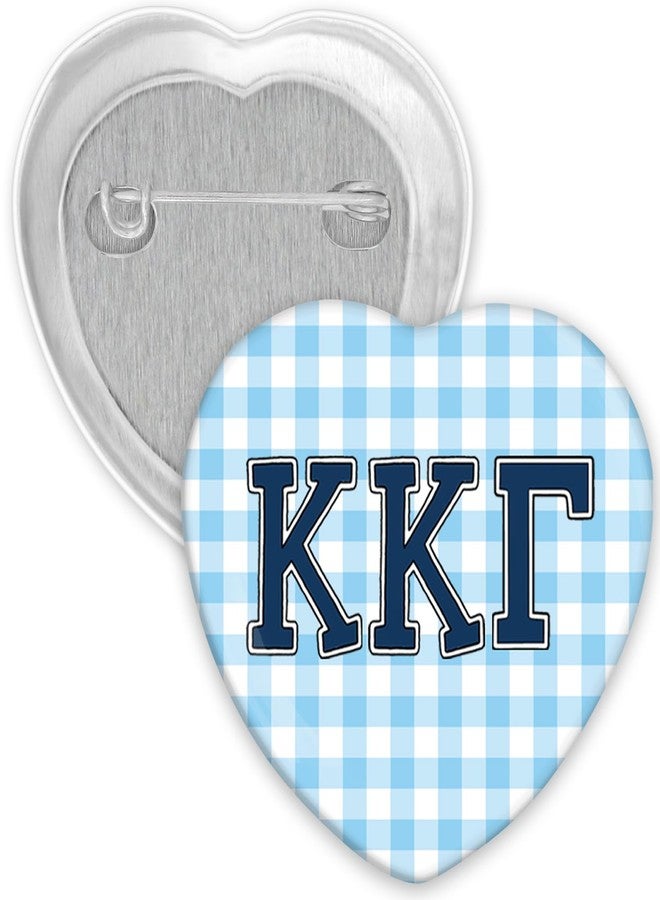 SCRAPHEART Kappa Kappa Gamma Sorority 2-Pin Button Set - Licensed KKG Game Day Pin and Heart-Shaped Gingham Button Set - Big Little Gift, Bid Day Favor - Greek Life Cute Sorority Accessories, KKG Sorority Gifts - Image 3